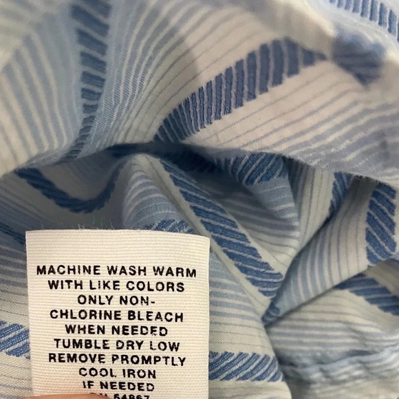 Express Blue Striped Button Down Shirt - Picture 6 of 6